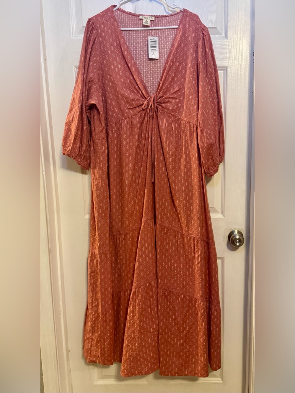 Festi by torrid Rust Tie-Front Maxi Dress